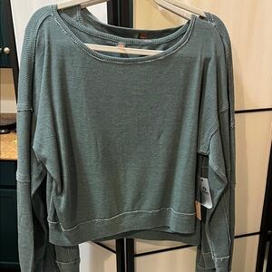 Mono B Sage Waffle Knit Sweatshirt